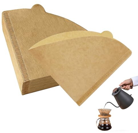 200Pcs Coffee Filter Papers,Unbleached Filter Papers with 02 Size,2-4 Cups | Coffee Filters, Disposable Cone Filter Papers for Coffee Dripper & Pour Over Coffee Maker