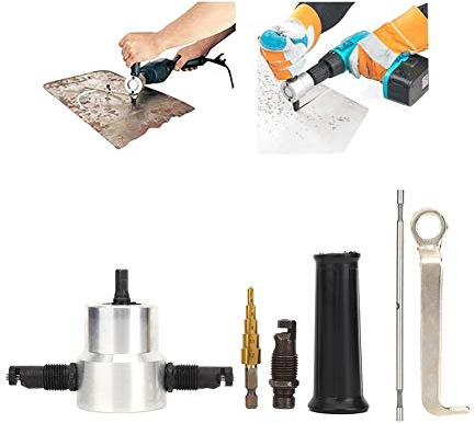 Haofy 6pcs Double Head Metal Sheet Nibbler Cutter Hole Saw Drill Attachment Kit Ergonomic Design Handle Labor-Saving Cutting Tool for Metal Sheet