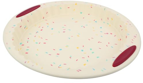 Gadpiparty Silicone Savarin Cake Mold 12-inch Round Cake Pan Candy Color Non-Stick Flexible Bakeware for DIY Bakery Dessert Savarin Ring Mold Home Kitchen Random Color