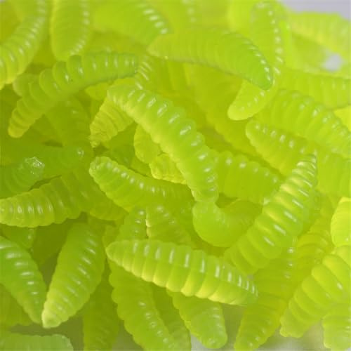 50Pcs Bread Maggots Soft Fishing Lures Silicone Artificial Baits Artificial Jigging Earthworms Flexible Silicone Soft Fishing Lures Freshwater Soft Baits