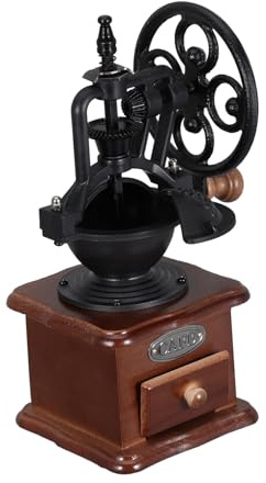 TEMPNAP Molinillo de Café Manual Vintage Base de Madera y Cajón, Adecuado para Camping y Viaje, para Moler Café y Especias Secas Manivela Portátil
