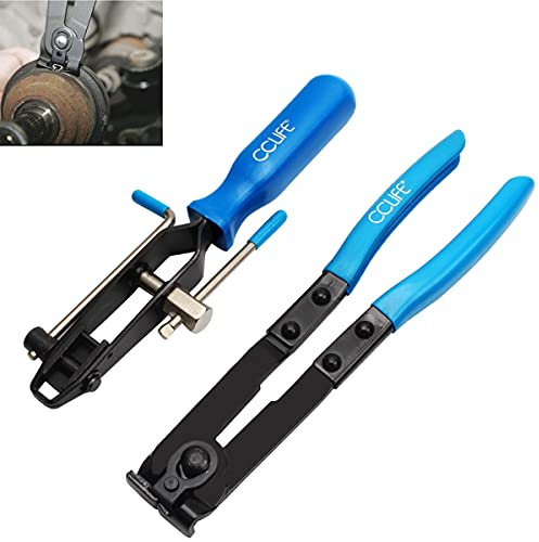 CCLIFE 2tlg Achsmanschetten Klemmen Zange Schlauchschellenzange Manschetten Klemmzange mit Schneidvorrichtung