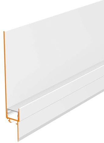 RUBI (RB) Trockenbau Profil Aluminium 2m eloxiert ungestanzt | Trockenbau leiste für Led Streifen bis 1,3cm Breite | Trockenbauschiene + Acryl Abdeckung milchig weiß | Vouten Beleuchtung