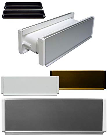 Aluminium-Briefeinwurf-m.Schacht-Nr.1-270 x 80 mm-Briefkasten-Briefschlitz-Briefklappe (270 x 78 mm, Alu. weiß Einbrennlackiert)