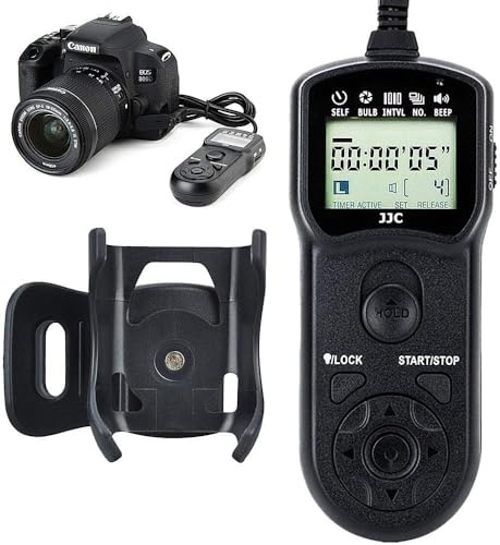 JJC Intervalometer Replaces Canon RS-60E3 Timer Remote Control Shutter Release for Canon EOS R100 R8 R6 Mark II R50V R10 R7 R6 Rp R 90D 80D Rebel T8i T7 T7i T6 T6s T6i SL3 M5 M6 Mark II G1X III II G3X