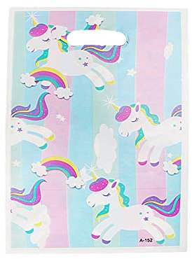 Ototon Geschenktasche Einhorn Kunststoff Partytüten Süßigkeiten für Kinder Mädchen Kuchen Schokolade Geburtstag 50 Stück D