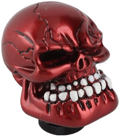 KIMISS Schaltknauf Hebel – Auto Schaltknauf Hebel, Skelett Totenkopf Auto Schaltknauf Modifizierter Universal Schaltknauf (Kaltgussharz)(Rot)