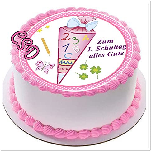 Tortenaufleger Schulanfang,personalisiert, Essbares Tortenbild, Fototorte, Zuckerpapier