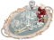 MOAMUN Expositor de Joyas Antiguas Vintage, Organizador de Perfumes, Bandeja Decorativa para Espejos, Ovalada, Vintage, para Perfume, Joyas, Bandeja, Dormitorio, Sala de Estar, Gris Dorado