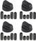 CAM2 Universal-Bedienknebel,4er-Pack Schwarz Kontrollknöpfe für Backofen Kochfeld,für alle Arten von Backöfen, Herden & Kochfeldern, 6 bis 11.5 mm,Schwarz