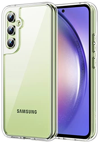 JETech Hülle für Samsung Galaxy A54, Anti-Vergilbung, Durchsichtig | Stoßschutz, Kratzfeste Harte PC-Rückseite, Robuster Transparenter TPU-Rahmen