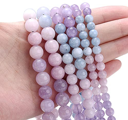 Natürliche AAA Lila Morganit Stein Perlen für Schmuckherstellung DIY Armband Halskette Lose Spacer Perlen Zubehör 6/8/10mm-8mm (ca. 45 Stück)