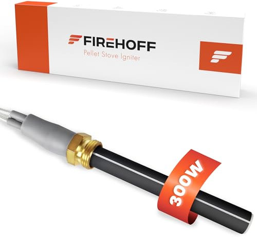 FIREHOFF Candela in ceramica per stufa a pellet, 300 W, 89/94 mm, diametro 11,5 mm, filettatura 3/8 con capicorda, modello non forato, PSX 6-240-B, garanzia 1 anno