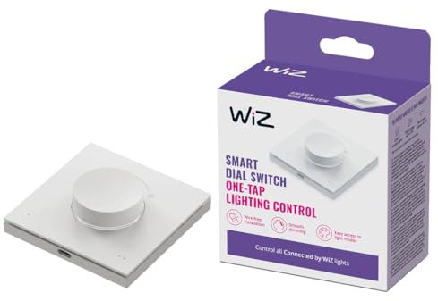 WIZ Smart Dial Switch, Interrupteur à cadran connecté, Connexion WI-FI, Variation lumineuse et contrôles des scènes en un seul geste, Rechargeable par USB, Idéal pour contrôler vos luminaires WIZ