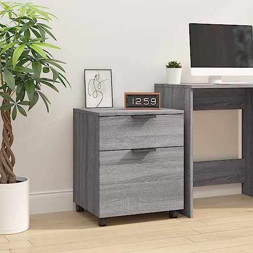 Grau Sonoma Mobiler Aktenschrank mit Rollen, 45 x 38 x 54 cm, modernes Heimbüro-Möbel