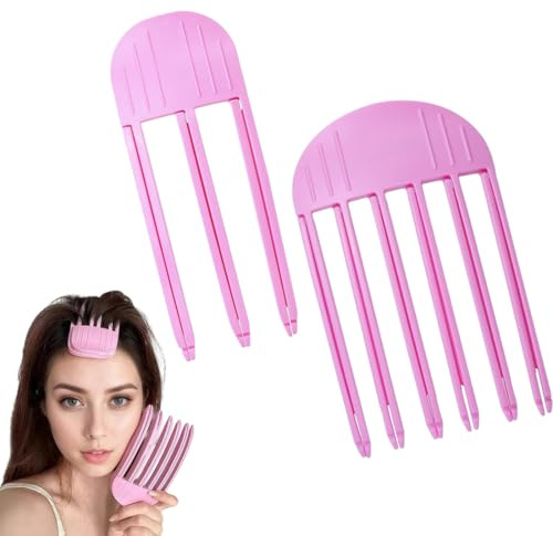 2 Stück Volumen Clips Haare Windgestaltungs Stylingkamm Rosa Volumen Clips Haare, für Fluffige Pony und Hohe Krone Frisur Streifenfreie Haarspangen