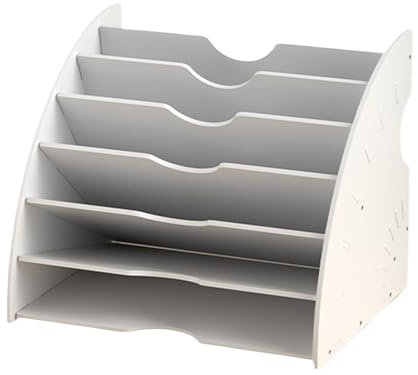 Dokumentenablage, Briefablage mit 6 Fächern, A4 Briefablage Ablagefächer Holz Schreibtisch Datei Organizer Papierablage Aktenaufbewahrung Ablagesystem Dokumentenhalter Ordner