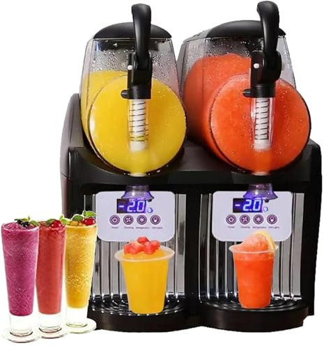 Macchina per ghiaccio commerciale, macchina per succhi e granita a doppia vasca da 2,5 l, macchina per ghiaccio e frullati da 5 l, macchina per frullati e granita, per ristoranti, snack bar, superme