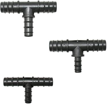 KANDUO T-slangkoppling 1 tum till 3/4 tum till 1/2 tum trädgårdsslang T-tätning reducerare vattenseparator T Barb vattentätning för slang 25 mm/20 mm/16 mm, 2 stycken