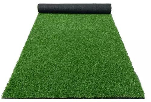 QNDUGJFER Kunstrasen für Garten Balkon Terrasse Wintergarten Höhe:20mm Meterware Wasserdurchlässig Wetterfest und pflegeleicht,Grün 2cm,100x100cm