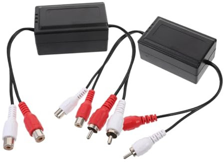 Artibetter 2piezas Aislador De Ruido De Audio para Automóvil Filtro De Señal Estéreo para Eliminar Zumbido y Ruido De Bucle Sistema De Sonido De Coche