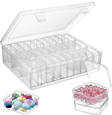 Tatxmalv Mini Boîtes de Rangement, Boîte à Bijoux Transparente, Boîtes de Tri pour Stocker Les Gadgets, Surface Lisse et Durable, pour Stocker des Boucles D'oreilles, Colliers, Bracelets