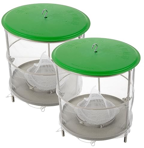 YOSADIER Piège à Mouches Suspendu en Tissu Mesh Housse Anti-Pluie, Lot de 2, pour Ranch et Extérieur