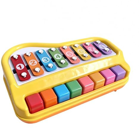 Xilofono a percussione a mano, colorato, extra grande, xilofono a percussione per bambini, due in uno, strumento musicale educativo, regalo per neonati e bambini