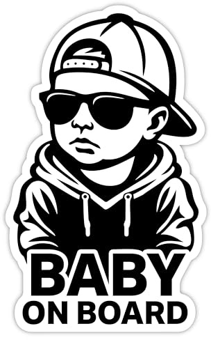 Adesivo per auto Baby on Board, in vinile, 15 x 9,5 cm, resistente alle intemperie e ai raggi UV, autoadesivo, laminato per una maggiore protezione, antigraffio e colori vivaci, originale (ragazzo 1