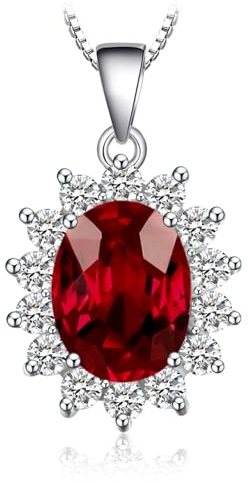 JewelryPalace Prinsessan Diana Kate Middleton ädelsten Ametist Citrin Granat Peridot Topaz Safir Ruby Smaragd Halsband Hänge Silver 925 45cm, Halsband Dam Halsband Dam Smycken Rosegold Guld
