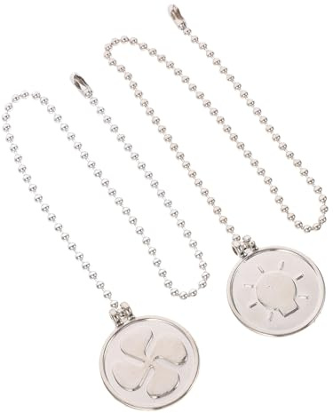 HEANUJJ Cadenas de Abanico de Techo de Metal Plata, 2 Piezas