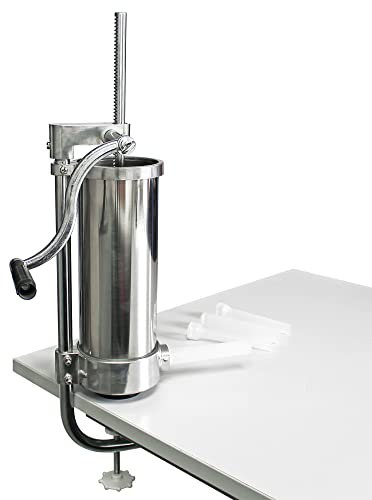 Wiltec Insaccatrice per salsicce da 3,5 l, 15/19/22/25 mm, Macchina manuale riempi salsiccia