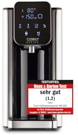 CASO HW 660 Heißwasserspender - Testurteil: sehr gut - heißes Wasser in wenigen Sekunden - spart bis zu 50% Energie gegenüber Wasserkochern - 8 Mengenausgaben - Wasserkocher mit Temperatureinstellung