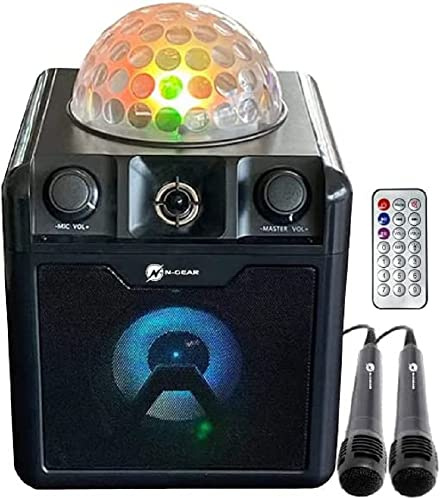 N-Gear Disco Block 410 Black tragbarer Partylautsprecher, 3 W RMS, mit Mikrofon, kompakt, batteriebetrieben (ICR18650), ideal für Kinder, Karaoke, Musik, Outdoor, Robustes Design