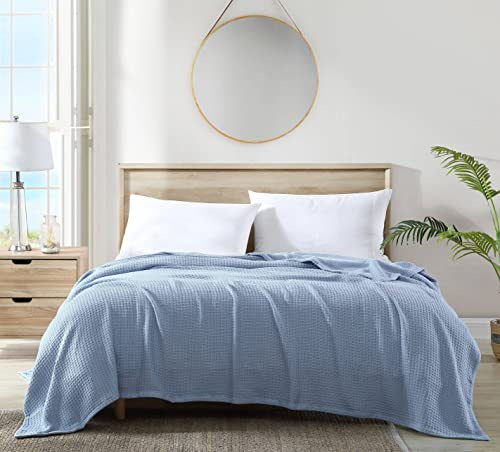 Tommy Bahama - King Blanket, Soft Cotton Bedding, Coastal Inspired Bedding Essentials (Bahama Coast Blue, King)