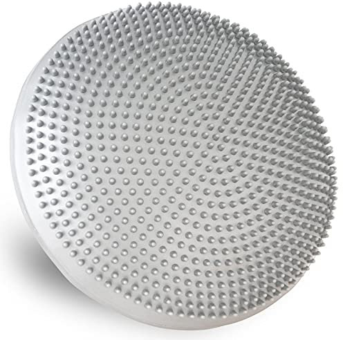 MAXXIVA Ballsitzkissen Fitness Ø 33 cm mit Noppen Pumpe Fitness-Zubehör Fitness-Training Yoga Gymnastik Pilates Physiotherapie Luft-Kissen (Grau)