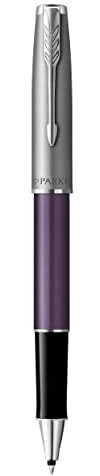 PARKER Sonnet Essentiel Rollerball, Violett, Chrom-zierteile, Feine schwarze Ersatzmine, Geschenkbox