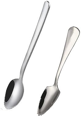 Stainless Steel Grapefruit Spoons Serrated Edge Grapefruit Spoon 2pcs Grapefruit and Dessert Spoon Kitchen Tools for Citrus Fruits Kiwi Lemon Apple Desserts
