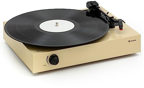 Auna Portable Vinyl Record Player, DIY and Self-Assembly Vinyl Player with 3 Playback Speeds, Vintage Vinyl Turntable with Stereo Speakers, Vinyl Player with Headphone Jack and Adapter