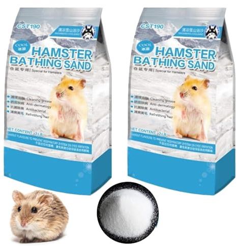 Hamiledyi Hamster Bathing Sand 4 LB Gerbil Powder Grooming Sand for Tiny Friends Farm Chinchilla Dust Bath Potty Litter Sand