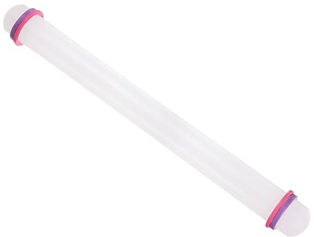 CoCud Fondant Rolling Pin, 20 Length, PP Plastic Non-Stick Guide Rings Fondant Roller Dough Roller - (Applications: for Clay Baking Fondant DIY)