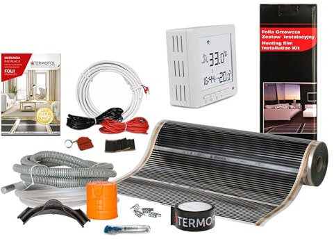 Termofol Riscaldamento Elettrico a Pavimento Set - Kit Riscaldamento con Termostato H2 Riscaldamento ausiliario Potenza 80W/m² - Superficie 40 m² Riscaldamento Elettrico a Pavimento
