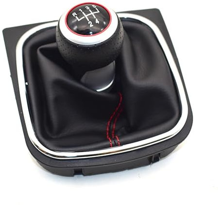 NVETJMUA Schaltknäufe Für VW Für Golf 5 MK5 R32 Für GTD Für GTI 2004-2009 Auto 5/6 Geschwindigkeit Auto Getriebe Stick Ebene Schaltknauf Mit Leder Boot Schalthebelknopf (Farbe : 5 Speed-4)