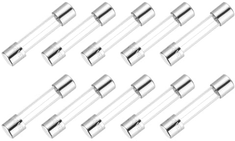 QUARKZMAN 6.3A Glassicherung 6x30mm, 10 Stück Feinsicherungen Träge Auslösecharakteristik 250V Sicherung für Haushaltsgeräte