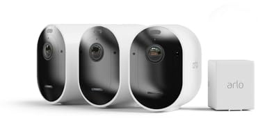 Arlo Pro 5 2K + Batterie Rechargeable, Caméra de Surveillance WiFi Extérieure sans Fil,Batterie Rechargeable Longue durée, Vision Nocturne Couleur Avancée, Essai Secure Inclus, 3 Caméras Blanc