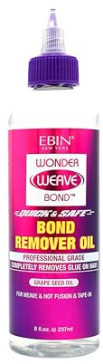 EBin Wonder Weave Bond Remover Oil, 237ml, Grape Seed Oil, For Weave & Hot Fusion Extensions