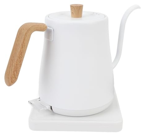 Hervidor eléctrico de cuello de cisne, 0.8L 1000W Hervidor de agua eléctrico de acero inoxidable, Apagado automático, Hervidor con control de temperatura y (Enchufe de la UE)