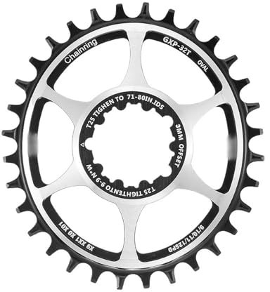 AYXAMO KettenbläTter，Narrow Wide Kettenblatt Ovales Kettenblatt, 3 mm, 6 mm Versatz, Direktmontage, 32 Zähne, 34 Zähne, 36 Zähne, MTB, Fahrrad, Rennrad(Offset 3mm Oval 32T)