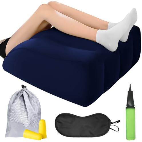 LEKEFETO Cojín hinchable para piernas elevadoras para las venas: cojín elevador de piernas, cojín de cuña para dormir, cojín de apoyo para piernas, rodillas, mejora la circulación sanguínea, lavable