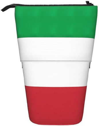 HVMUNG Italy Flag Print Standing Organizer Case with Zipper for Adults